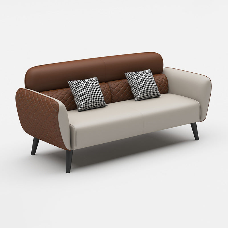 31.49" D x 33.46" H Flared Arm Sofa Faux Leather Sofa for Living Room