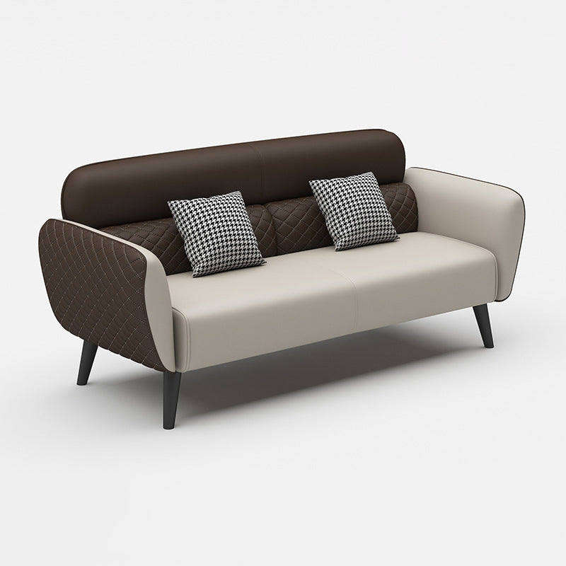 31.49" D x 33.46" H Flared Arm Sofa Faux Leather Sofa for Living Room