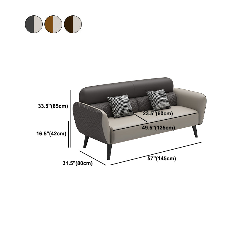 31.49" D x 33.46" H Flared Arm Sofa Faux Leather Sofa for Living Room