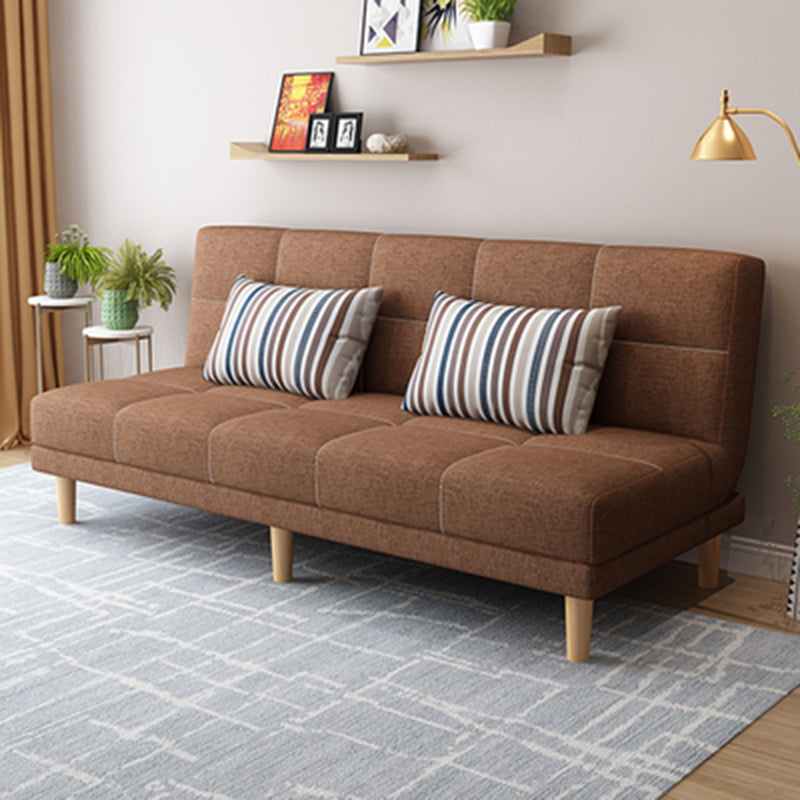 Contemporary Biscuit Back Convertible Armless Stationary Sofa