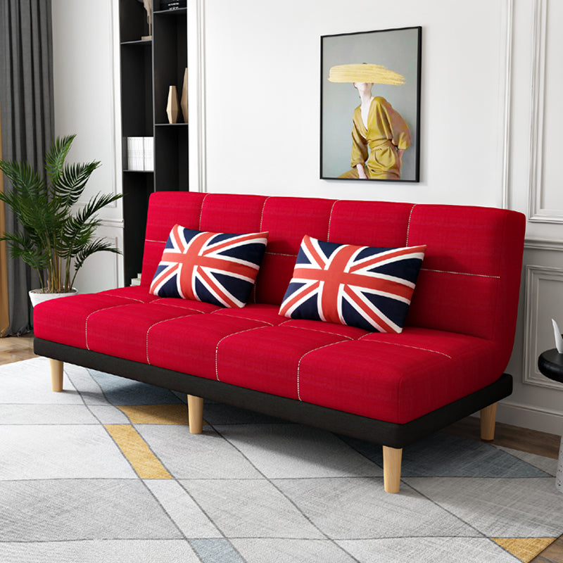 Contemporary Biscuit Back Convertible Armless Stationary Sofa