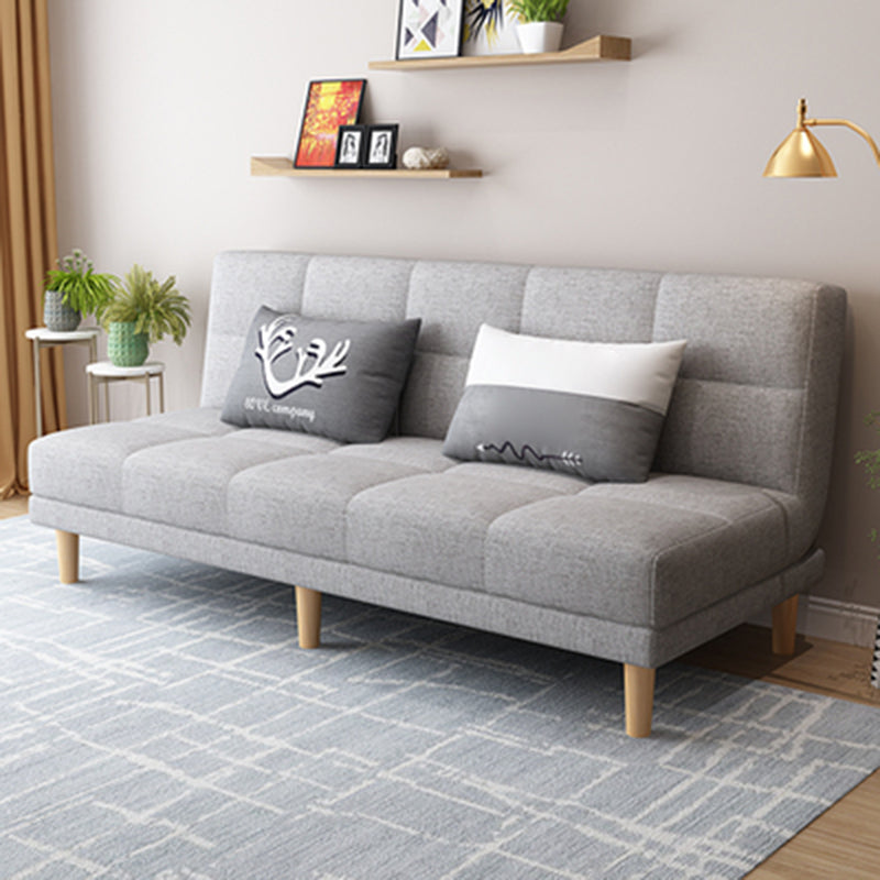 Contemporary Biscuit Back Convertible Armless Stationary Sofa