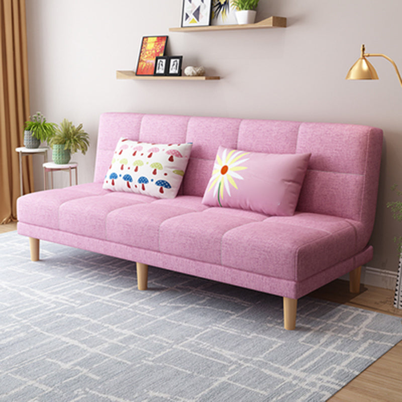 Contemporary Biscuit Back Convertible Armless Stationary Sofa