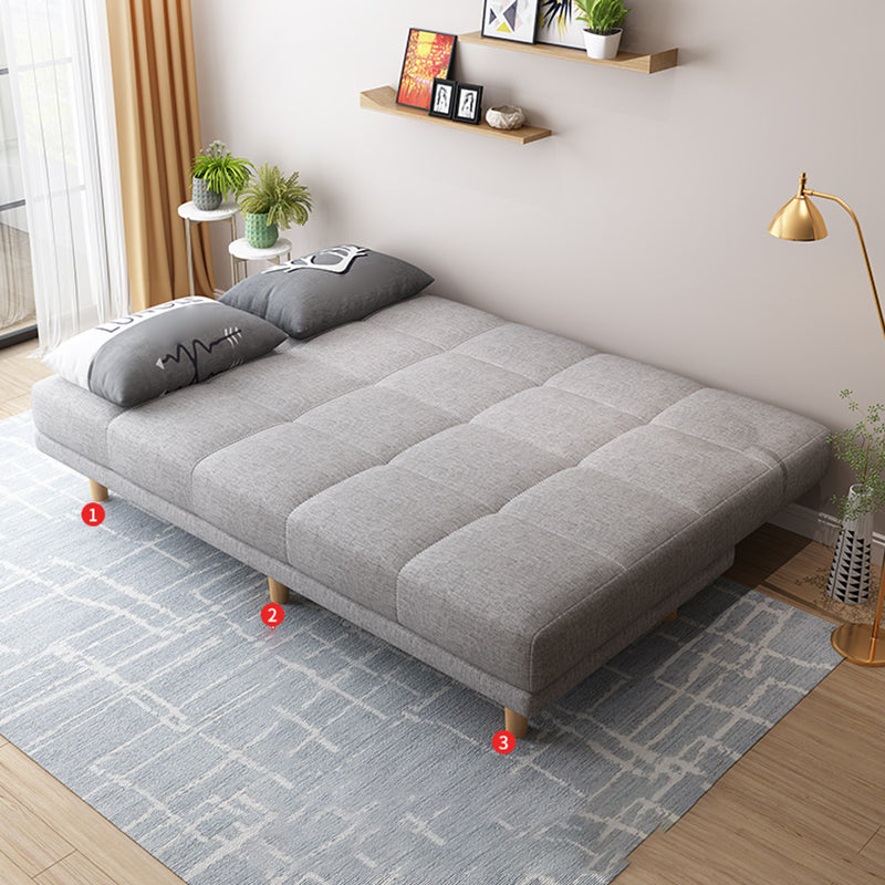 Contemporary Biscuit Back Convertible Armless Stationary Sofa