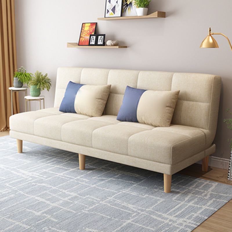 Contemporary Biscuit Back Convertible Armless Stationary Sofa