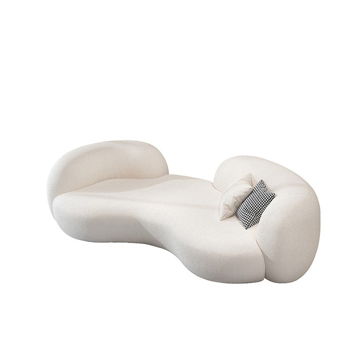 Beige Contemporary Standard Armless Sofa Curved Sofa for Living Room, Apartment