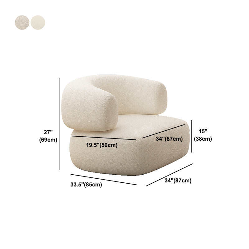 Beige Contemporary Standard Armless Sofa Curved Sofa for Living Room, Apartment