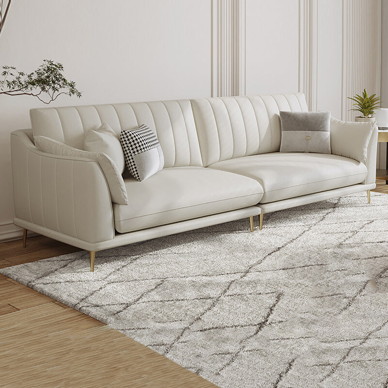 Faux Leather Sofa 35.43" D x 36.22" H Square Arm Sofa for Living Room