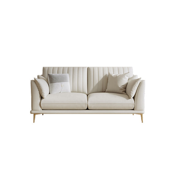 Faux Leather Sofa 35.43" D x 36.22" H Square Arm Sofa for Living Room