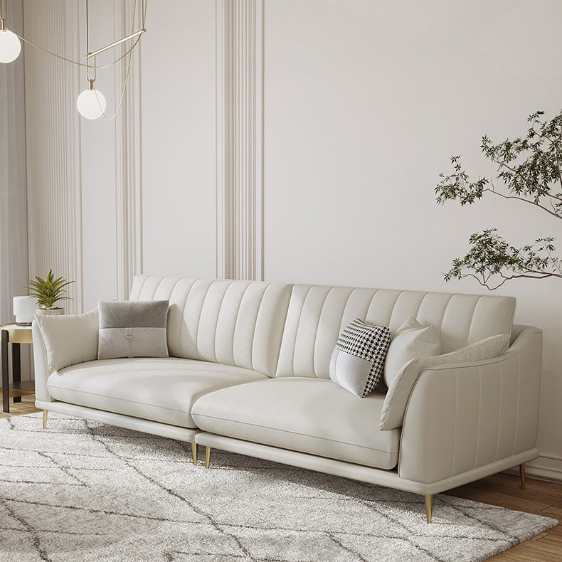 Faux Leather Sofa 35.43" D x 36.22" H Square Arm Sofa for Living Room