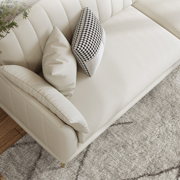 Faux Leather Sofa 35.43" D x 36.22" H Square Arm Sofa for Living Room