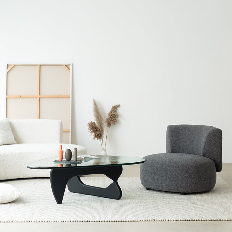 Contemporary Standard Armless Sofa Curved Sofa for Living Room, Apartment