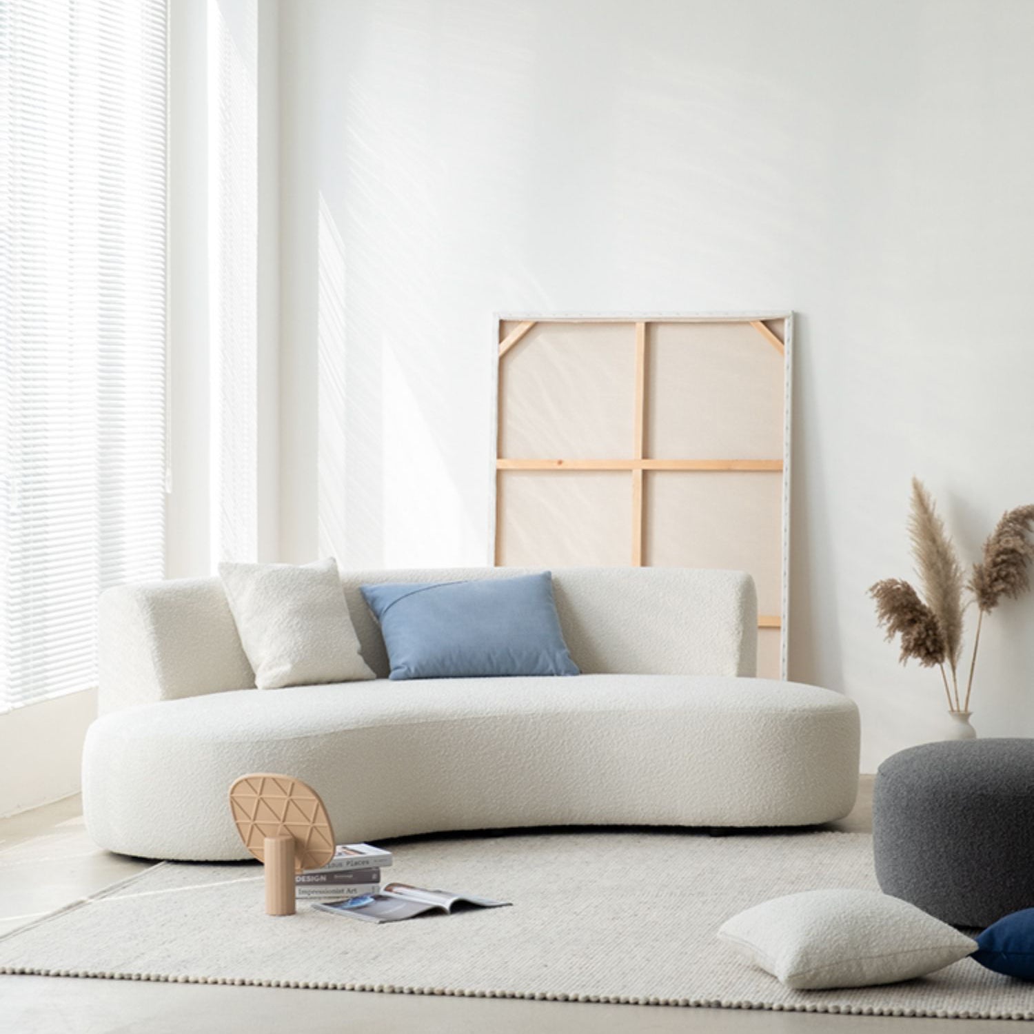 Contemporary Standard Armless Sofa Curved Sofa for Living Room, Apartment