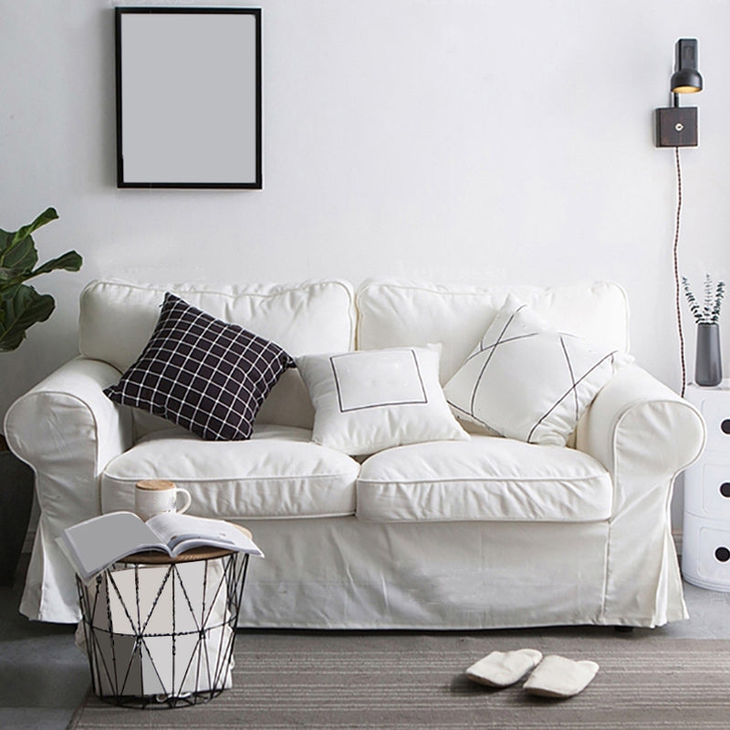 Contemporary White Cushions Standard Rolled Arm 2-seater Sofa