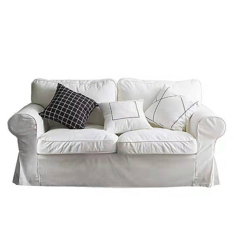 Contemporary White Cushions Standard Rolled Arm 2-seater Sofa