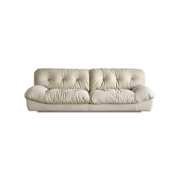 Modern White Tufted Sofa & Chaise 29.92" H Velvet Armless Sofa
