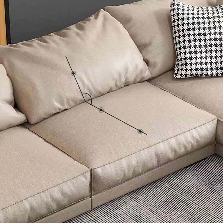 Modern Right Hand Facing Sofa & Chaise with Square Arm for Living Room