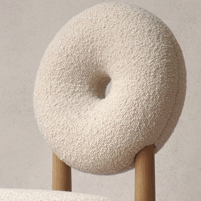 Nordic Tight Back Armless Chair Wool Accent Chair with Basic Four Legs