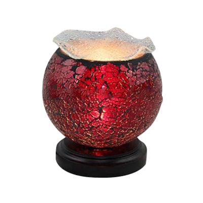 Tiffany Globe en forme de bureau en forme de cordon de bouchon 1 lumière lumineuse en verre petite lampe de bureau en bleu / rouge pour la chambre d'enfant