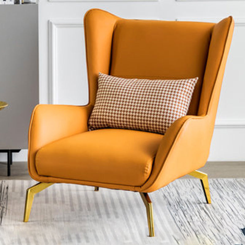 Solid Color Flared Arms Chair Basic Four Legs Chair for Living Room/Bedroom