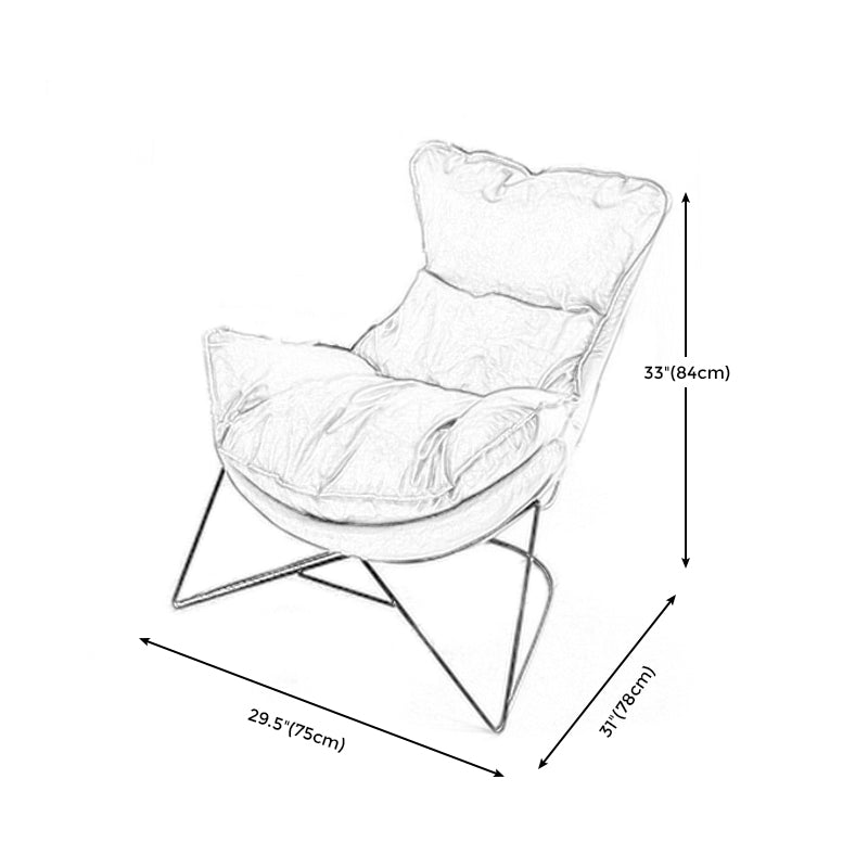 Solid Color Chair Armless Chair with Sewn Pillow Back for Living Room