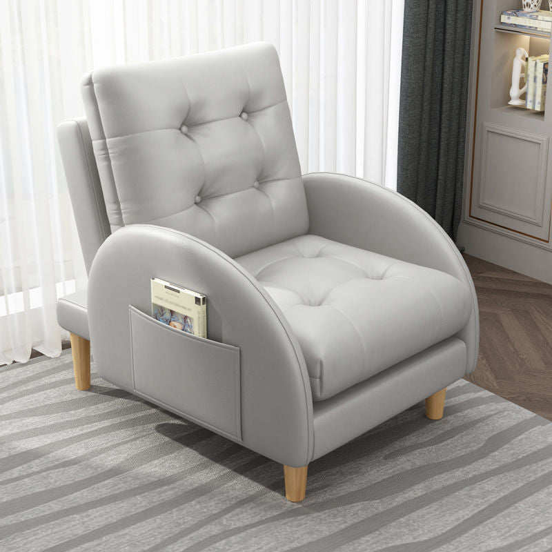 Modern Fabric Accent Chair, 55 Wide Tufted Cushion Back Chair and Ottoman
