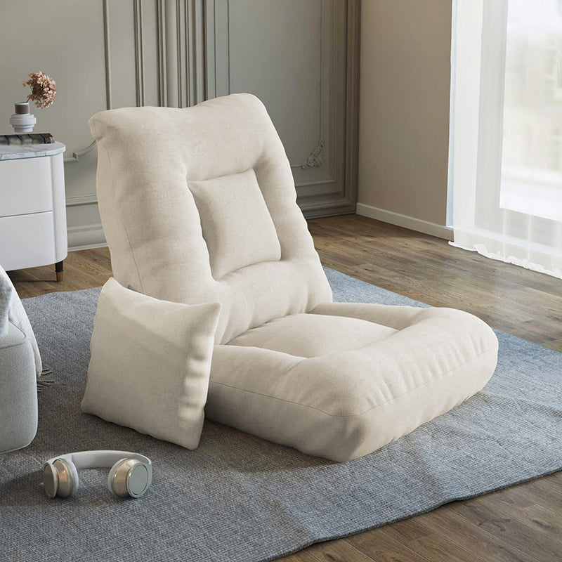 Convertible Armless Chair with Pillow Solid Color Chair for Living Room/Bedroom