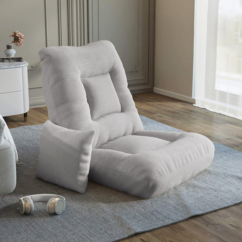 Convertible Armless Chair with Pillow Solid Color Chair for Living Room/Bedroom
