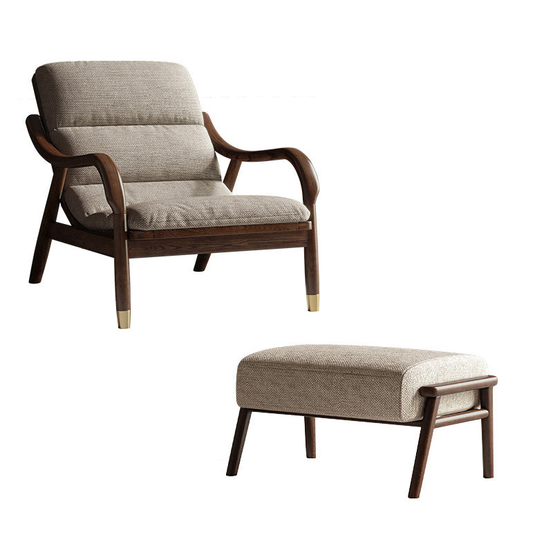 Modern Solid Wood Accent Chair, 68 Wide Cushion Back Chair with Arm