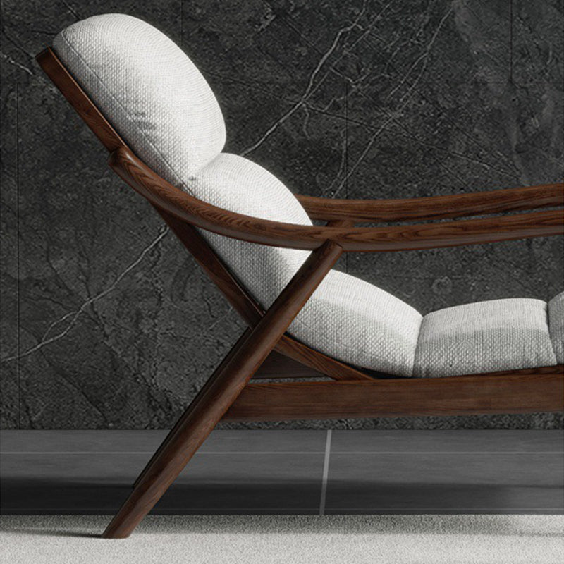 Modern Solid Wood Accent Chair, 68 Wide Cushion Back Chair with Arm