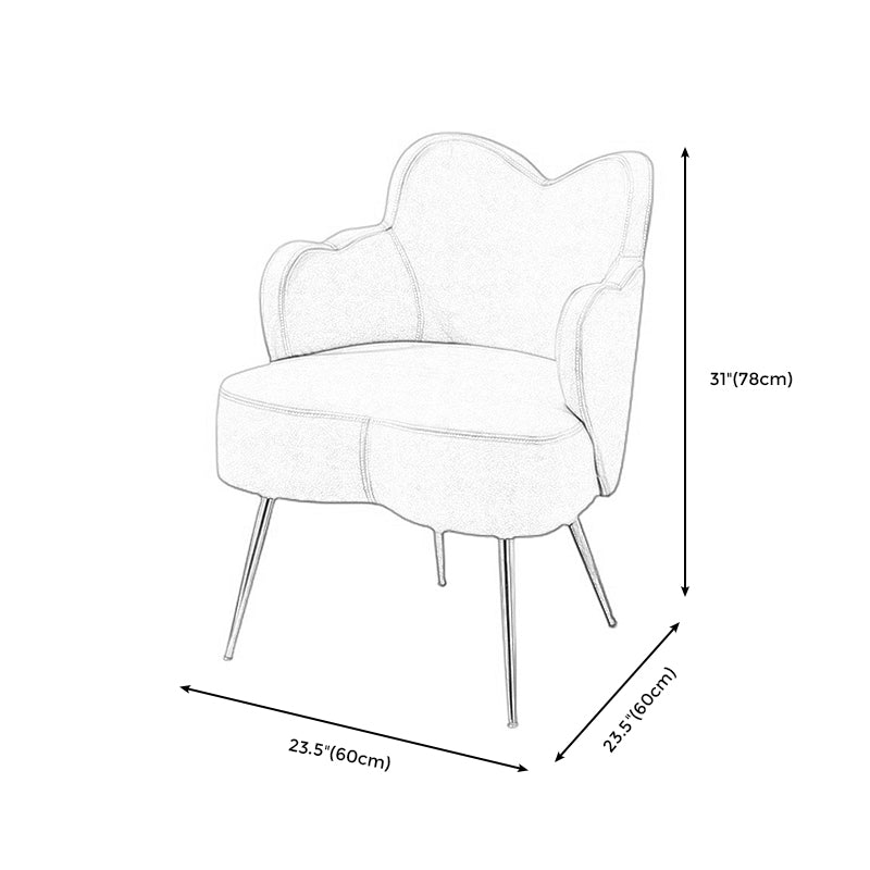 Casual Velvet Accent Chair Faux Leather Accent Chair in Orange/ Pink/ Green/ Gray