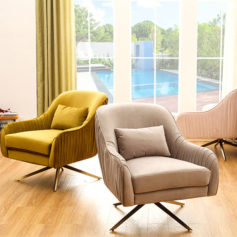 Velvet Arm Chair 29.52" L x 32.67" W x 33.46" H Swivel Accent Armchair