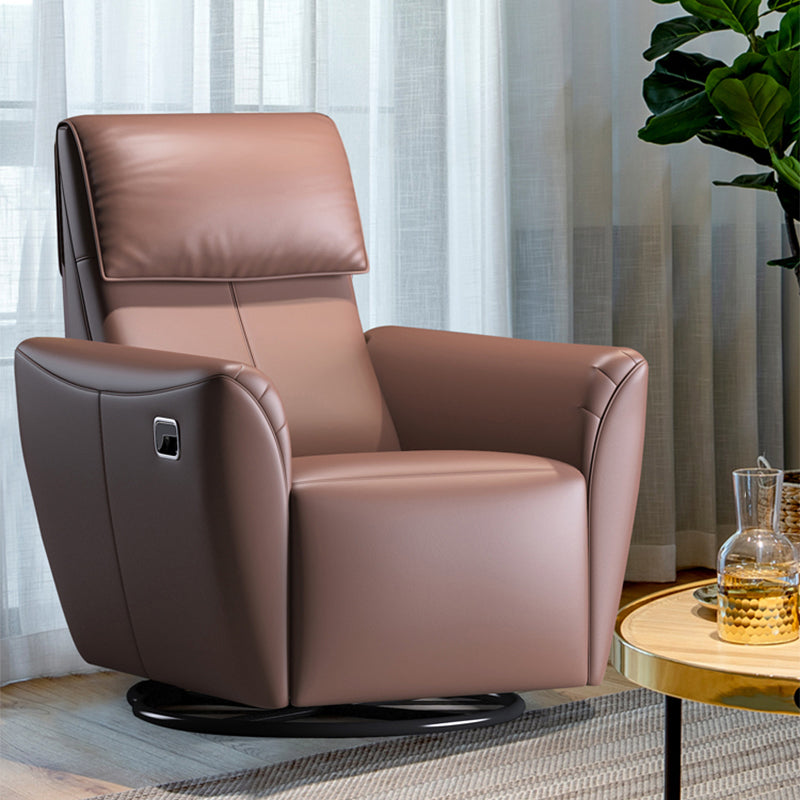 Genuine Leather Convertible Chair 33.46" L x 39.37" W x 40.15" H Swivel Chair