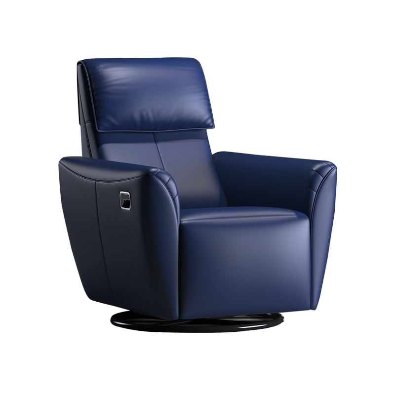 Genuine Leather Convertible Chair 33.46" L x 39.37" W x 40.15" H Swivel Chair