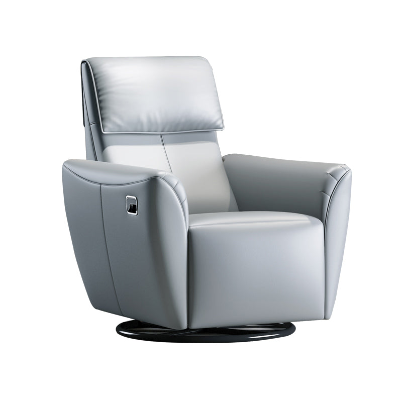 Genuine Leather Convertible Chair 33.46" L x 39.37" W x 40.15" H Swivel Chair