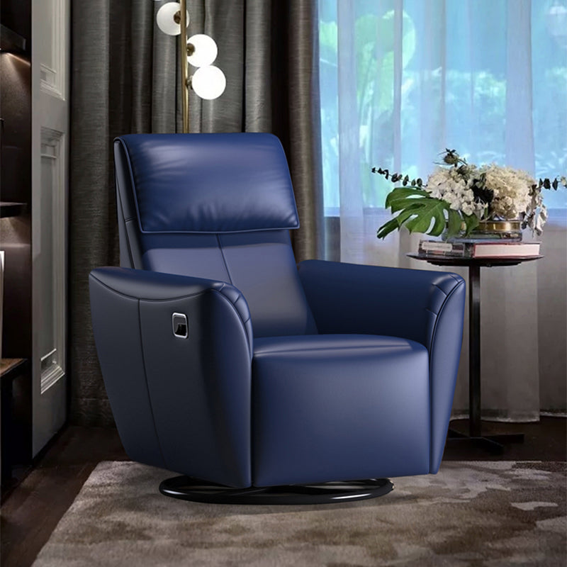 Genuine Leather Convertible Chair 33.46" L x 39.37" W x 40.15" H Swivel Chair