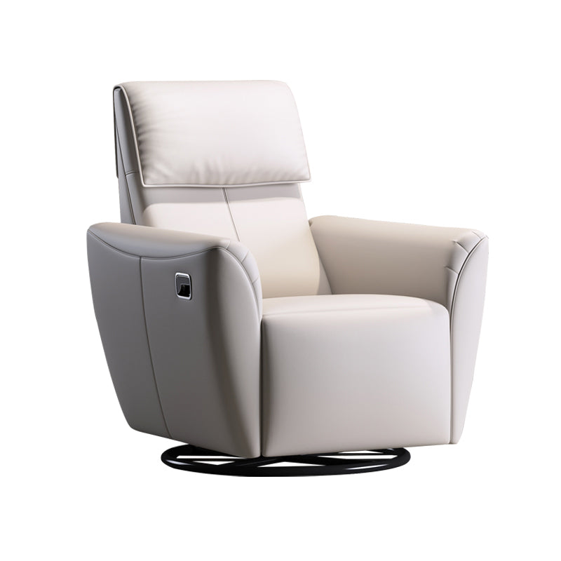 Genuine Leather Convertible Chair 33.46" L x 39.37" W x 40.15" H Swivel Chair