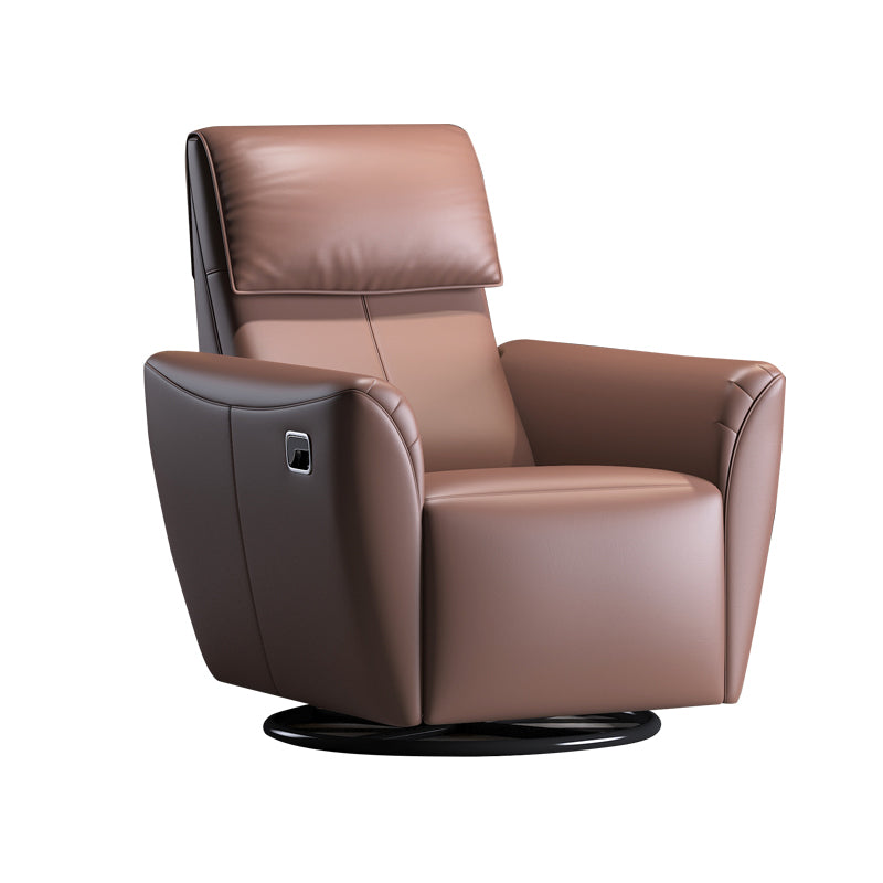 Genuine Leather Convertible Chair 33.46" L x 39.37" W x 40.15" H Swivel Chair