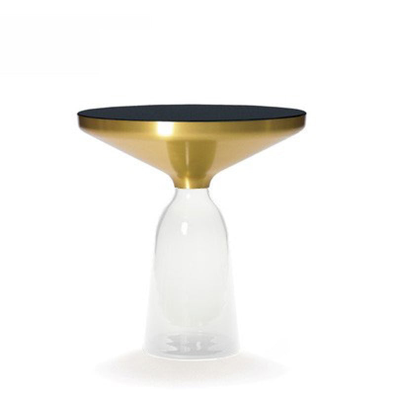 Modern Style Cocktail Table Black Table with Glass Base Round Coffee Table