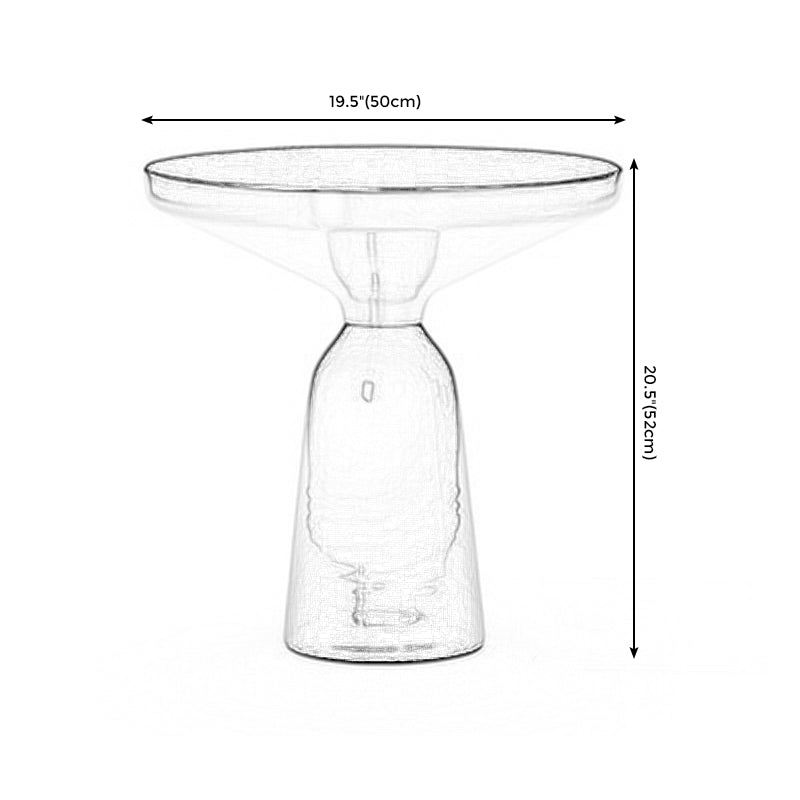 Modern Style Cocktail Table Black Table with Glass Base Round Coffee Table