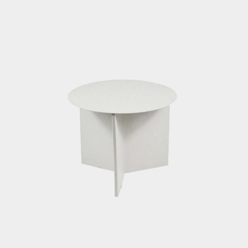 Solid Color Iron Round Top Side End Table Pedestal End Table