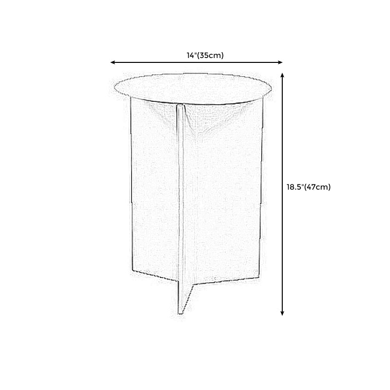 Solid Color Iron Round Top Side End Table Pedestal End Table