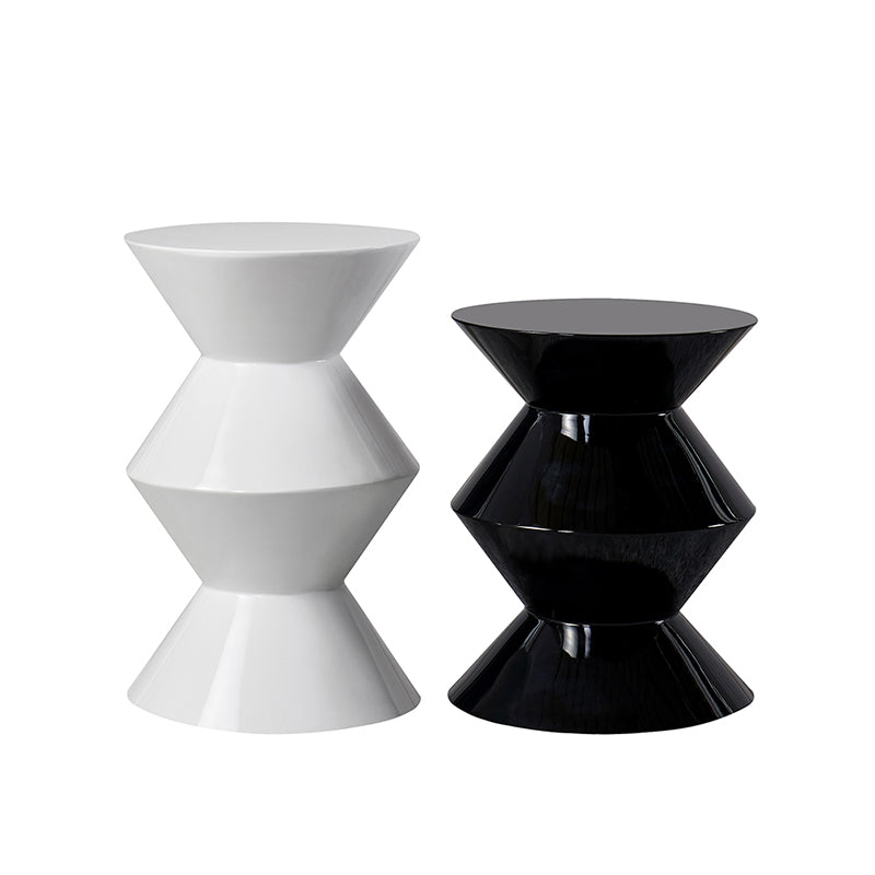 Round Solid FRP Top Side Table 17.7"/20.8"Tall Pedestal End Table