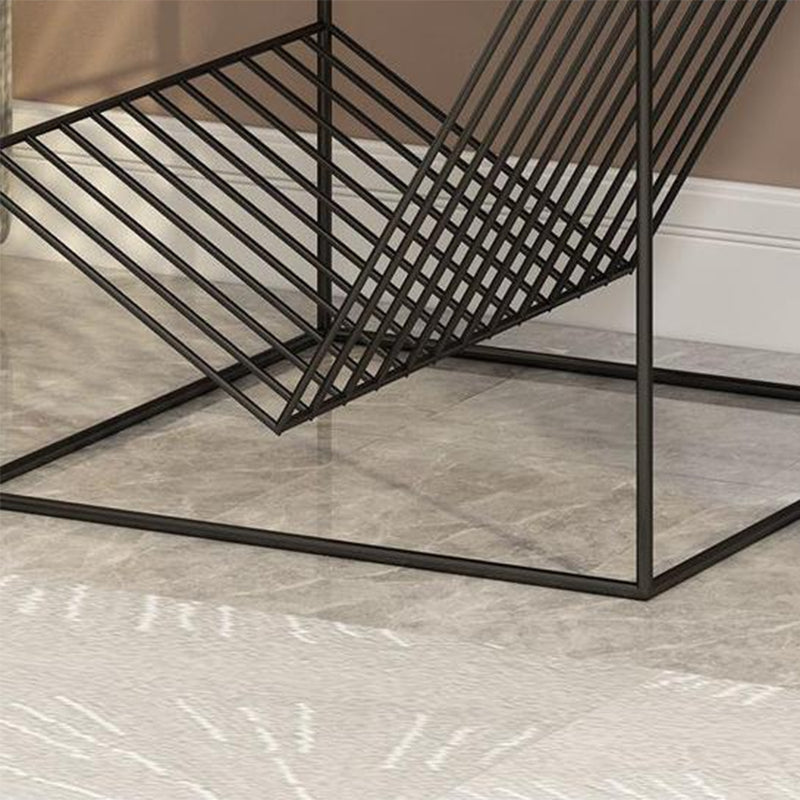 19.6" Tall Square Side Table Frame Ironcraft End Table with Magazine Holder