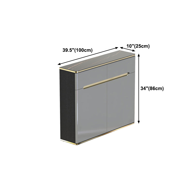 Glam Style Sideboard Gray Dining Sideboard Buffet for Living Room and Kitchen