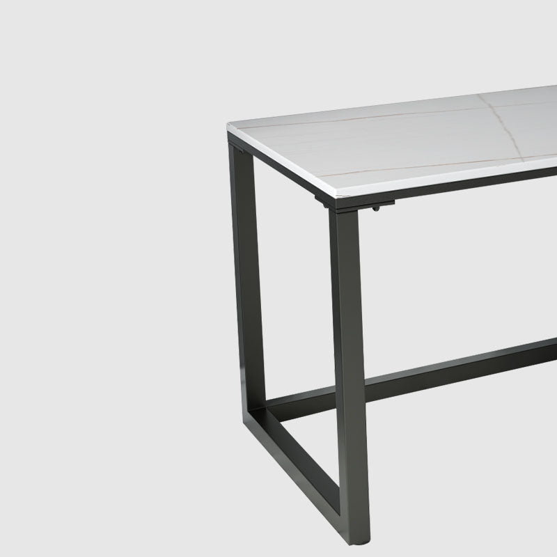 Modern Rectangular Writing Desk Sintered Stone H-Shape Office Desk for Home