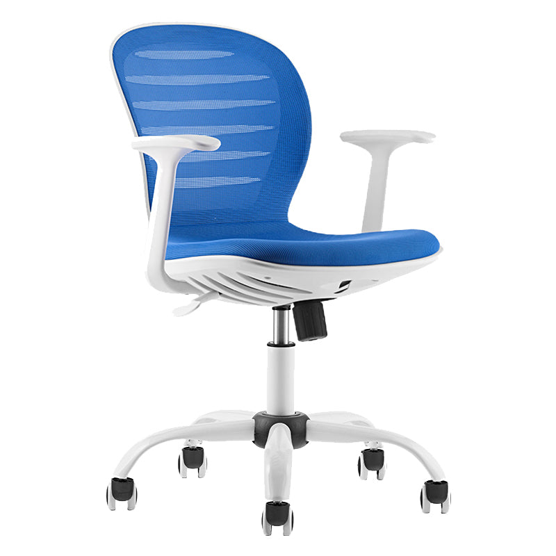 Mid Back Conference Chair Steel Frame Upholstered Chair with Caster Wheels