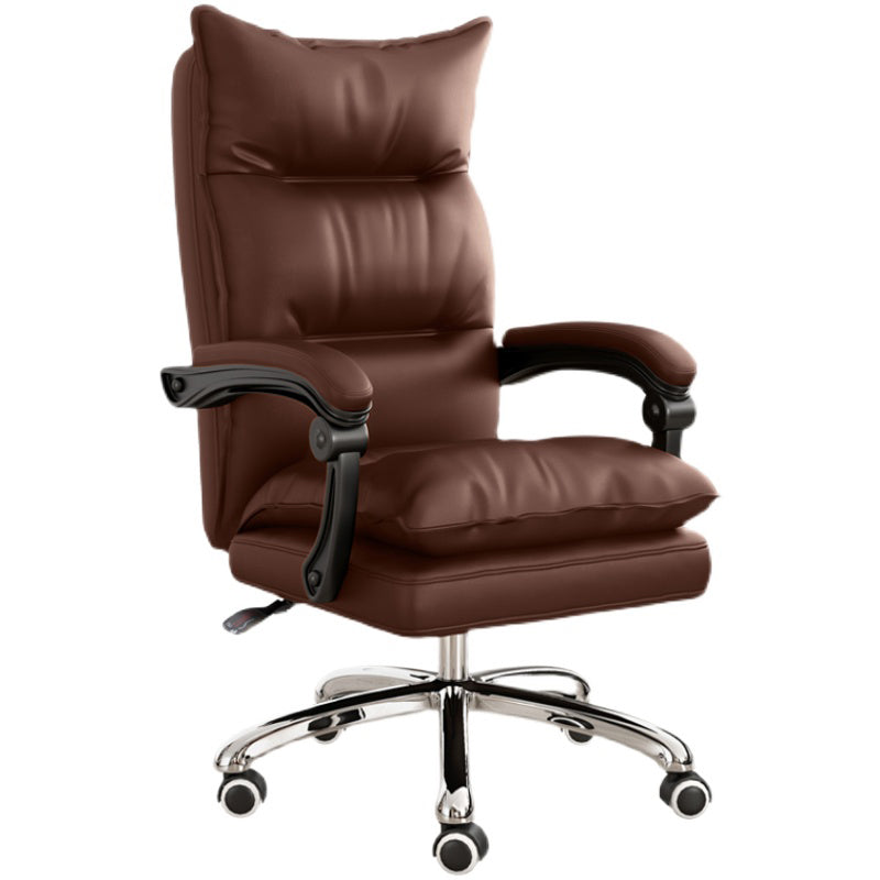 Faux Leather Office Executive Chair Modern Padded Arms Task Chair