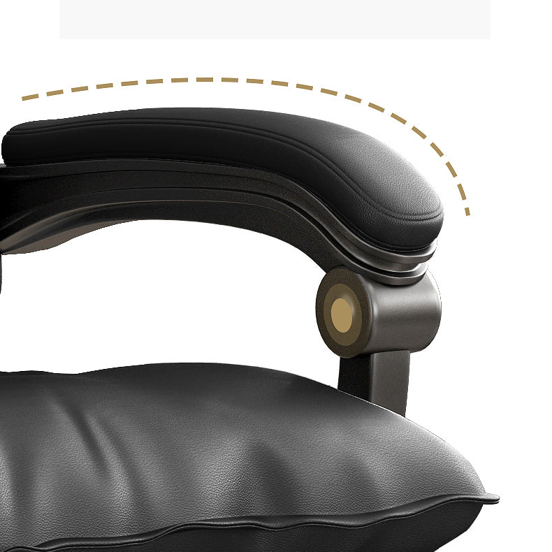 Faux Leather Office Executive Chair Modern Padded Arms Task Chair
