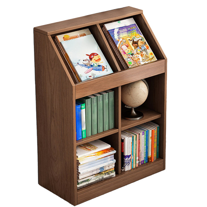 Wooden Bookshelf Modern Home Office Bookcase with Rectangle Shelves